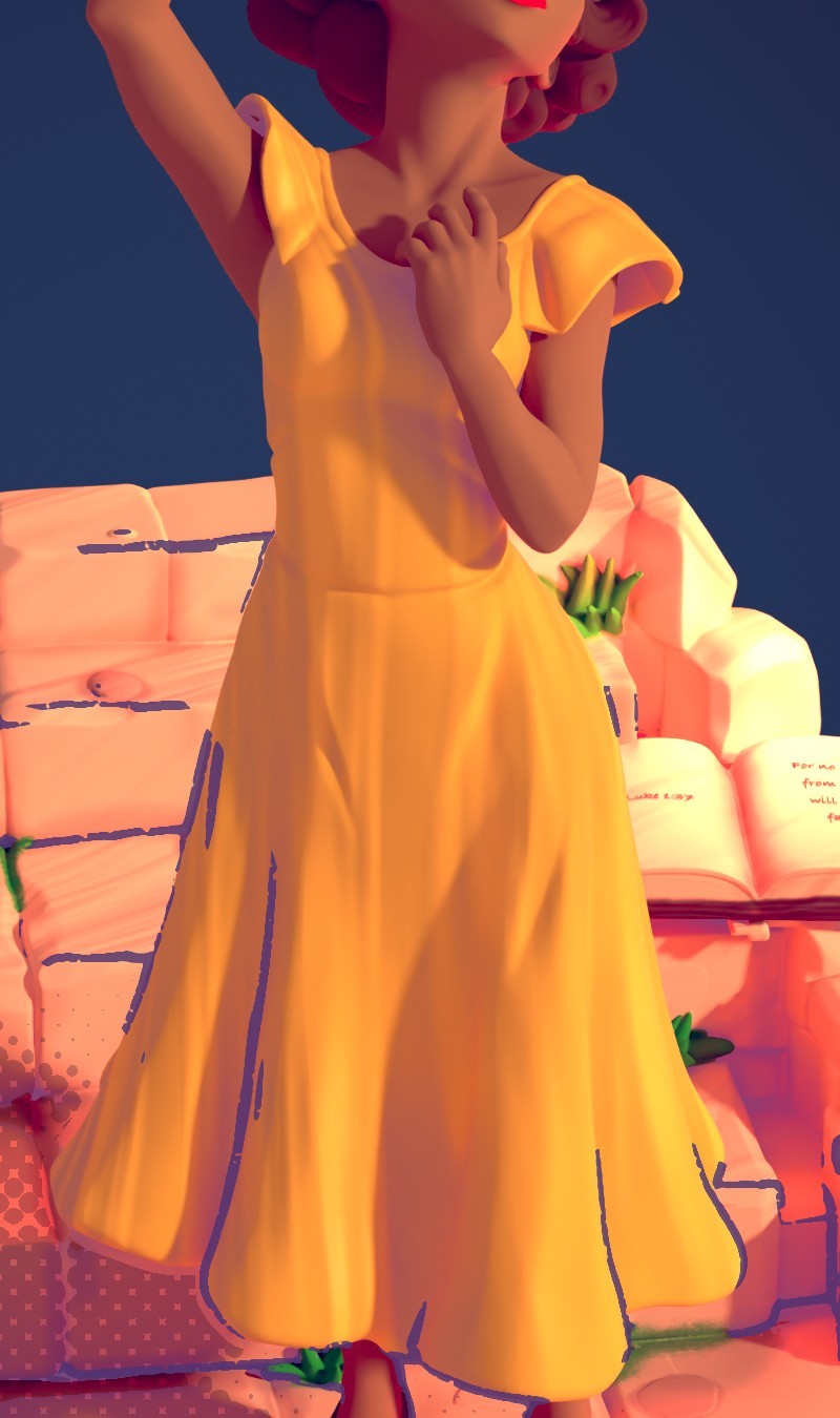 Dress with soft silk texture