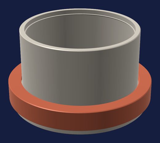 A cup that screws into a socket ring in the base